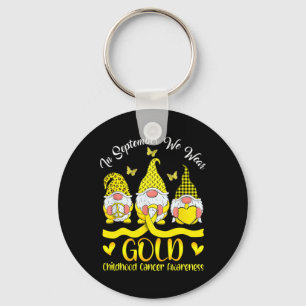 In september Draag we Gold Gnomen Childhood Cancer Sleutelhanger
