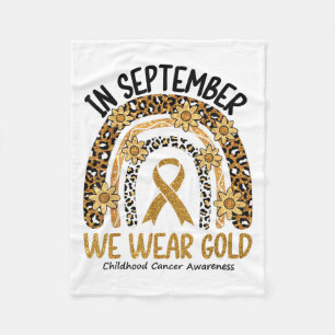 In september Draag we Gold Rainbow Childhood Cance Fleece Deken
