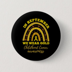 In september Draag we Gold Rainbow Childhood Cance Ronde Button 5,7 Cm
