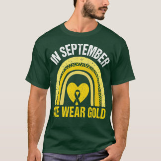 In september Draag we Gold Rainbow Childhood Cance T-shirt