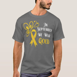 In september Draag we Gold Ribbon Butterfly Childh T-shirt