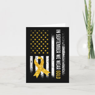 In september Draag we Gold Ribbon Flag Childhood C Kaart