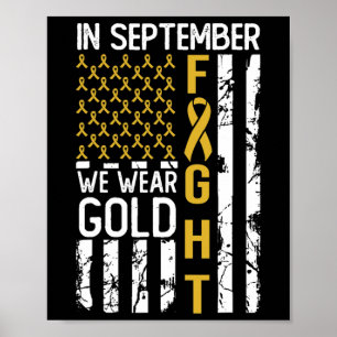 In september Draag we Gold USA Childhood Cancer Aw Poster