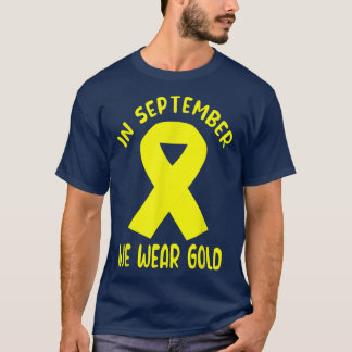 In september Draag we Golden Childhood Cancer Awar T-shirt