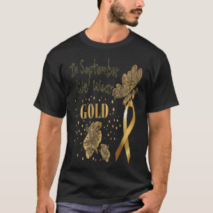 In september Draag we Golden Childhood Cancer Awar T-shirt
