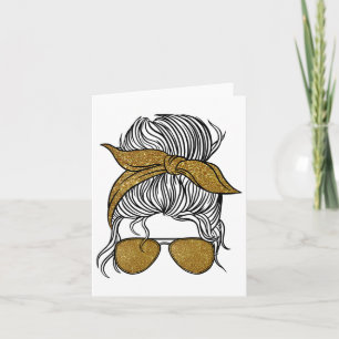 In september Draag we Golden Cute Messy Bun Childh Kaart