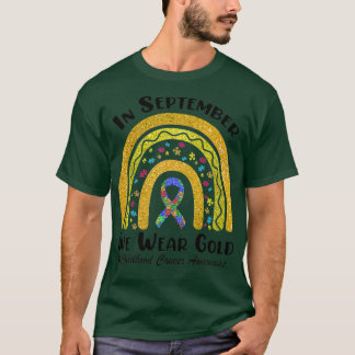 In september Draag we goudregenboogkanker bij kind T-shirt