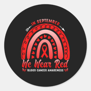 In september Draag we Red Blood Cancer Awareness Ronde Sticker