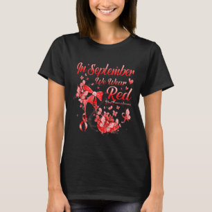 In september Draag we rode vlinder bloedkanker AW T-shirt