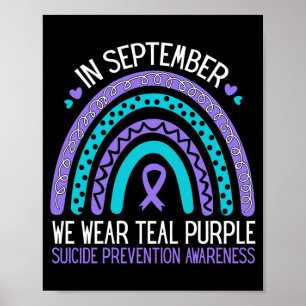 In september dragen we een turkoois paars lint teg poster