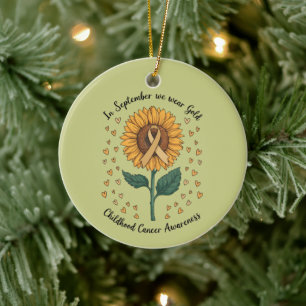 In September dragen we goud Kinderkanker Bewustzij Keramisch Ornament