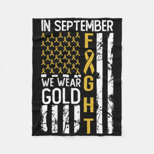 In September dragen we goud Usa Kinderkanker Bewus Fleece Deken