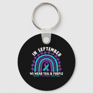 In September dragen we Teal Paarse Lint Zelfmoord Sleutelhanger