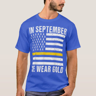In september hebben we Gold Childhood Cancer Aware T-shirt