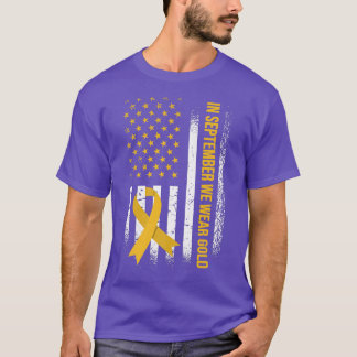 In september hebben we Gold Childhood Cancer Aware T-shirt