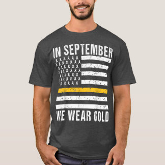 In september hebben we Gold Childhood Cancer Aware T-shirt