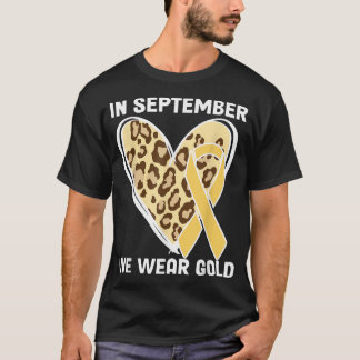 In september hebben we Gold Childhood Cancer Draag T-shirt
