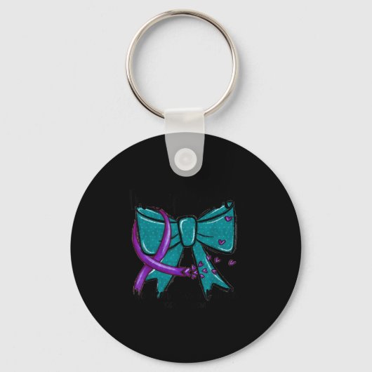 In September Wear Teal Purple Suicide Prevention B Sleutelhanger (Voorkant)