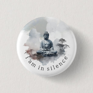 In Silence Boeddha Meditatie Button voor Retreat #