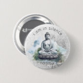In Silence Boeddha Meditatie Button voor Retreat # (Voorkant /achterkant)