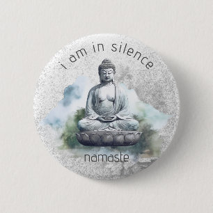 In Silence Boeddha Meditatie Button voor Retreat #
