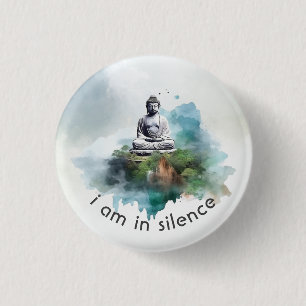 In Silence Boeddha Meditatie Button voor Retreat #