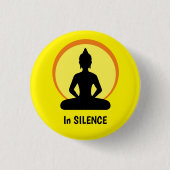 In SILENCE Meditation & Buddha (Vipassana) Ronde Button 3,2 Cm (Voorkant)