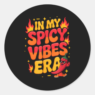 In spicy vibes tijdperk met koele peper cinco de m ronde sticker