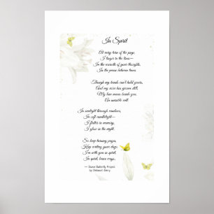 In Spirit Poster Golden Butterfly on Lelies