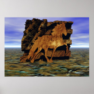 In steen gehouwen poster