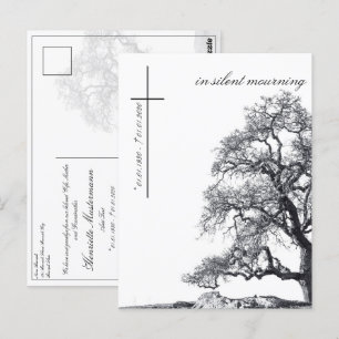 In stille rouw - boom op de weide briefkaart