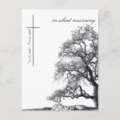 In stille rouw - boom op het weiland briefkaart (Voorkant)