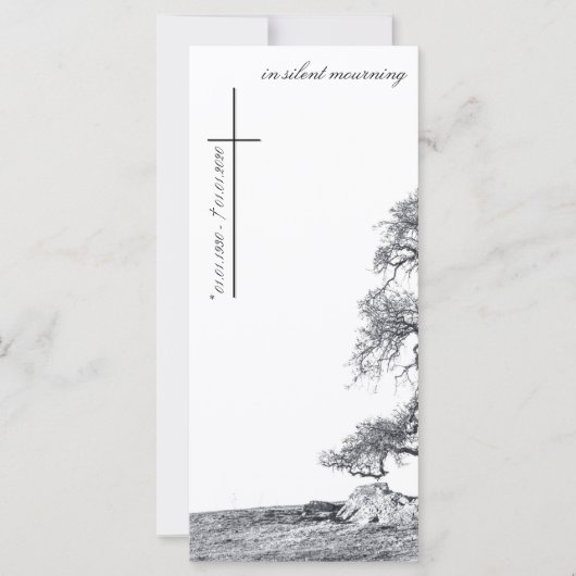 In stille rouw - boom op weide (Voorkant)