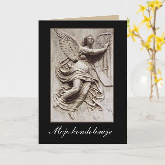 In Sympathie - Pools - Engel met Harp Kaart (Gele Bloem)