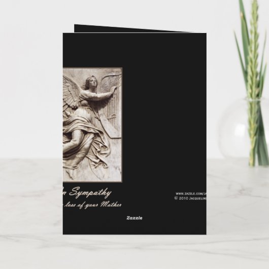 In Sympathie - Verlies van Moeder - Engel met Harp Kaart (Achterkant)