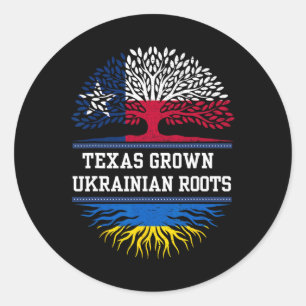 In Texas geteeld met Oekraïense wortels - Oekraïne Ronde Sticker