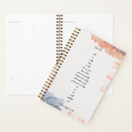 "In the End" Poem Yarly Planner (Display)