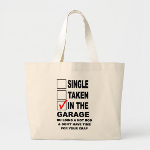 IN THE GARAGE BUILDING A HOT ROD GROTE TOTE BAG