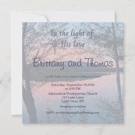 In the Light of His Love Photo Wedding Invitation Kaart