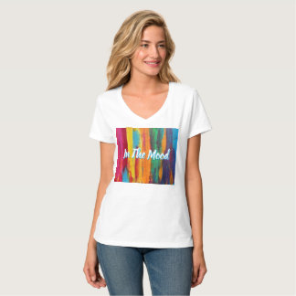 “In the Mood” Katoenen V-hals Dames T-shirt