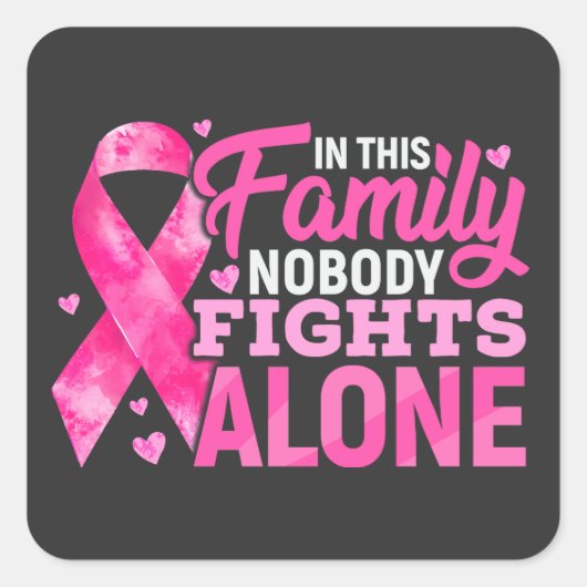 In this Family Nobody Fights Alone Vierkante Sticker (Voorkant)