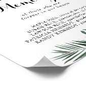 In Tropisch Groen Witte Bloemen Ter Herinnering  Poster (Hoek)