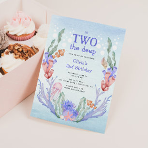 In twee het diepe koraalrif 2e verjaardag kaart
