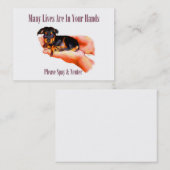 In uw handen (spay & Neuter) Visitekaartje (Voorkant / Achterkant)