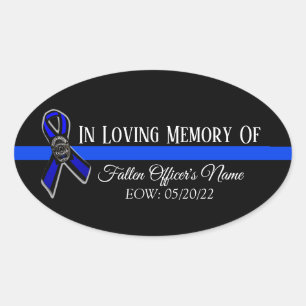 IN VERLIES GEHEUGEN VAN HET FALLEN OFFICERONDERSTE OVALE STICKER