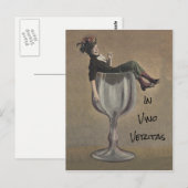 In vino veritas - en vin, carte postale mignonne (Devant / Derrière)