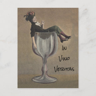 In vino veritas - en vin, carte postale mignonne