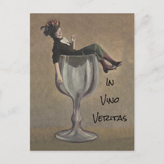 In vino veritas - en vin, carte postale mignonne (Devant)
