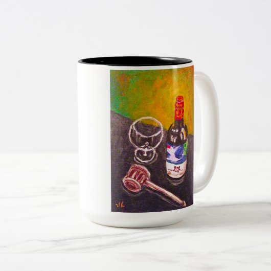 In vino veritas tasse à deux tons (Devant droit)