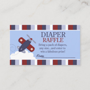 In vliegende vaart baby shower luier raffle informatiekaartje